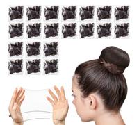 Pack of 20 Hair Nets Bun Nets Invisible Hair Net Wig Elastic Hair Nets for Hair Fixing Reusable for Ballet Dance, Nurses, Dancer, Flight Attendant (Brown)