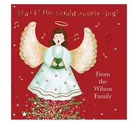 Pack of 20 Herald Angel Personalised Christmas Cards - Luxury Board, Excellent Quality