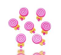 Pack of 20 Hot Pink Swirl Lollipop Candy Candies Sweet Theme Craft Supplies Supply Resin Cabochon DIY Crafting Junk Charm Plastic Charms Flat Back Phone Custom Acrylic Jewellery Case Making 18x14mm