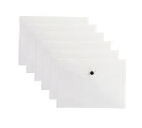 Pack of 20 Janrax A5 Clear Document Wallets - Button Stud Folder