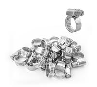 (Pack of 20) KCT 10-16mm Stainless Steel 304 Adjustable Clip Mini Small Fuel Hose Pipe Clamp