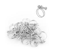 (Pack of 20) KCT 24-28mm Double Wire Adjustable Hose Clips Pipe Screw Clamps