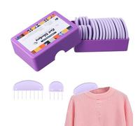 Pack of 20 Knitting Blockers, 2 Sizes Knitting Blockers Set, Tension Pins, Knitting Made of Stainless Steel, Comb Needles for Tensioning Easy to Use, Knitting Blocking Combs for Knitwear Lace (Purple)
