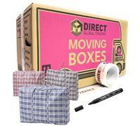 Pack of 20 Large Strong Moving House Cardboard Boxes & 3 Extra Large Clothes Laundry Bags with Fragile Tape & Marker Pen