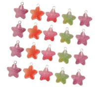 Pack Of 20 Lovely Bear Heart Star Pendants Colorful Resin Charm For Unique Jewelry And Accessory Creation