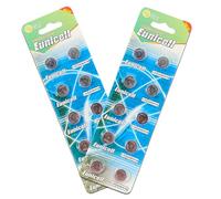 Pack of 20 - LR1130/AG10 Eunicell 1.5V Button Coin Cell Alkaline Batteries - Suitable for use in LED lights, Digital Voice Recorders, Toys, Blood Glucose, Cholesterol Testing, Meters, Toys