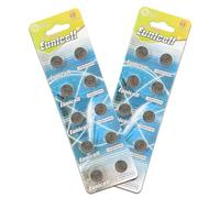 Pack of 20 - LR43/AG12 Eunicell 1.5V Button Coin Cell Alkaline Batteries - Suitable for use in LED lights, Digital Voice Recorders, Toys, Blood Glucose, Cholesterol Testing, Meters, Toys