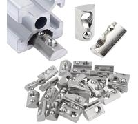 Pack of 20 M8 T-Slot Nuts with Ball Nut 8 for 4040 Aluminium Profile with Centring Spring Ball, 40 Series Slot Nut M8 Thread, Carbon Steel Sliding Nut T Slot Stones Set for Aluminium C Profile 3D