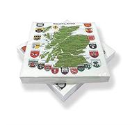 Pack of 20 Map of Scotland with City Crest Design Paper Napkins