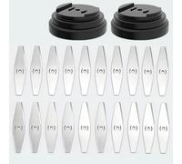 Pack of 20 Metal Blade Replacement Blades Battery Grass Trimmer Brush Cutter with 2 x Plastic Blade Base for Electric Grass Trimmer Replacement Blade