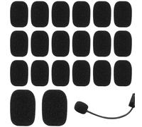 Pack of 20 Microphone Wind Protection, Foam Windscreen, Mini Microphone Noise Filter, Ideal for Teaching, Stage Performance and Online Meetings, 8 x 23 x 30 mm (Black)