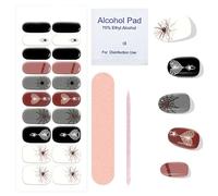 Pack of 20 Nail Stickers Halloween Scar Spider Onion Powder Stickers, Self-Adhesive Nail Stickers UV Hardening Decorative Nail Design Accessories, Suitable for Female DIY Nail Art (NJ-6245)