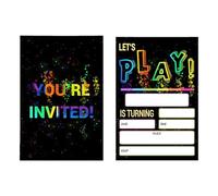 Pack of 20 Neons Party Invitations Double Sided Premium Paper Card for Special Event and Celebration Party Invitation Cards