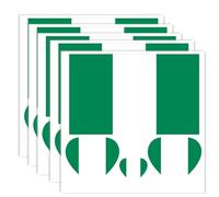 Pack of 20 Nigeria Flag Tattoos, Nigerian Banner Tattoos Decoration Stickers, Rectangle Heart Waterproof Stickers for Party Parade Nigeria (5 Sheets)