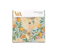Pack of 20 Paper Serviette Napkins - 'Cockatoo and Pomegranate' Design by Walter Crane - Disposable Tableware - by Museums & Galleries