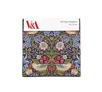 Pack of 20 Paper Serviette Napkins - 'Strawberry Thief' Design by William Morris - Disposable Tableware - by Museums & Galleries