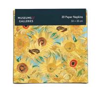 Pack of 20 Paper Serviette Napkins - Sunflowers Design by Vincent Van Gogh - Disposable Tableware