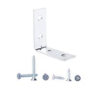(Pack of 20 pcs) 40 x 40 mm Hardware Bright Zinc Plated Galvanized Steel Corner Joint 90 Degree Braces Brackets Plates with Screws Included (20)