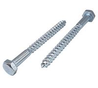 (Pack of 20 pcs) DIN 571 Zinc Plated Steel Hexagon Wood Screws M8 x 110 mm, Hex Screw, Lag Bolts, Hex Head, Coach Screws (20, M8 x 110 mm)