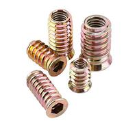 Pack of 20 Pcs M6/M8/M10 Furniture Nuts Zinc Alloy Furniture Hex Drive Nut Threaded Insert Wood Insert Zinc Plated Carbon Steel Nuts Assortment (M10*25mm)