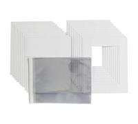 Pack of 20 Picture Photo Mounts Kits - Mats, Backs & clear resealable bags. Frame size 12 x 10 inch - Inner window to fit 10 x 8 inch prints/artwork. Choice of White, Black & Antique white (White)