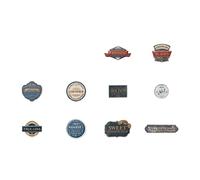 Pack of 20 Piece Ornamental Label Adhesives Decorative Sticker Set Feature Artistic Writing for Creative Projects Cardstock Sticker Set