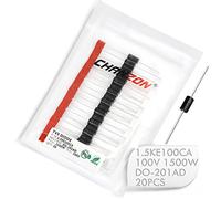 (Pack of 20 Pieces) Chanzon TVS Diodes 1.5KE100CA 1500W 100V DO-201AD (DO-27) Bidirectional Channel 1500 Watt 100 Volt