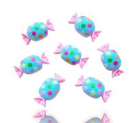 Pack of 20 Pink BLue Dot Wrapper Candy Candies Sweet Theme Craft Supplies Supply Resin Cabochon DIY Crafting Junk Charm Plastic Charms Flat Back Phone Custom Acrylic Jewellery Case Making 18x14mm