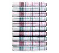 Pack of 20 Premium Caterer's Check Cotton Tea Towel, Heavy Duty Cleaning Drying Cloth| 100% Cotton | Super Absorbent | High Density Weave | Lint Free
