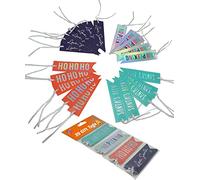 Pack of 20 Santa Gift Tags, Flag Shaped Hanging Tags with String, Greetings Labels Best for Gift Wrapping, Home Decoration for Christmas, Holidays, Birthday Party