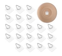 Pack of 20 Self-Adhesive Hooks,Galvanised Metal, Rustproof, Wear-Resistant, Ideal for Smooth Surfaces , for Hanging Pictures, Decorations, and More,Invisible Adhesive Board Holder