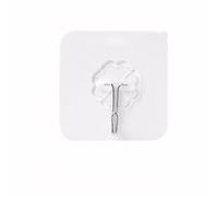 Pack of 20 Self-Adhesive Hooks, Wall Hooks, Multi-Purpose Adhesive Hooks, No Drilling Adhesive Hooks for Bathroom, Wall Hooks, for Hanging Keys, Coats, Hats, Towels and More, Transparent