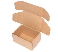 Pack of 20 Self-Assembling Kraft Cardboard Boxes with Lids - Double-Walled, Durable for Shipping, E-commerce, and Courier Services - measurements: 7.9 x 5.9 x 4.3 in