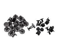 Pack of 20 Sets Brass Flat Head Button Stud, Black Leathercraft Screws Nail Rivets, DIY Leather Craft Metal Rivet for Belt Strap Bag Shoes Decoration(8mm)