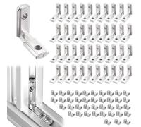 Pack of 20 T-Nut Inner Angle 2020 M5 Corner Connectors for Aluminium Profiles Inner Corner Connector with Screws External Angle Connector Angle Zinc Alloy 90° L-Shape for T Slot Nut