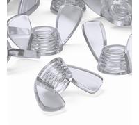 Pack of 20 Transparent Clear Plastic Acrylic M4 Butterfly, Wing Nuts-Acrylic Plastic Screws