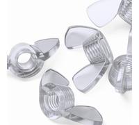 Pack of 20 Transparent Clear Plastic Acrylic M8 Butterfly, Wing Nuts-Acrylic Plastic Screws