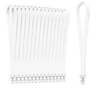 Pack of 20 White Lanyard with Metal Swivel Hook 50 cm for ID Card Holders | Landyard Hanging Ideal for Keys, Credentials, Card Holders at Events or in the Office (Pack of 20)