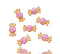 Pack of 20 Yellow Swirl Wrapper Candy Candies Sweet Theme Craft Supplies Supply Resin Cabochon DIY Crafting Junk Charm Plastic Charms Flat Back Phone Custom Acrylic Jewellery Case Making 18x14mm