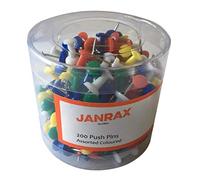 Pack of 200 Assorted Coloured Push Pins in Tub