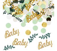 Pack of 200 Baby Shower Decoration, Baby Shower Decoration Confetti with 4 Patterns, Baby and Boho Rainbow Scatter Decoration, Table Decoration for Baby Shower, Gender Reveal Party