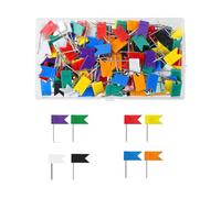 Pack of 200 Colorful Map Thumbtacks, Assorted Plastic Push Pins