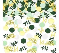 Pack of 200 Confetti 14th Birthday Decoration Green Gold Table Decoration Birthday 14 Years Confetti 14 Happy Birthday Confetti 14th Birthday Decoration 14th Birthday Party Confetti Birthday