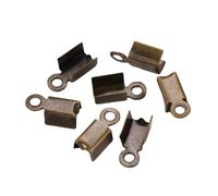 Pack of 200 Cord End Caps for Crafting Necklace & Bracelets Project String Ribbon Leather Clip Tip for Handmade Project Craft Necklace Accessories