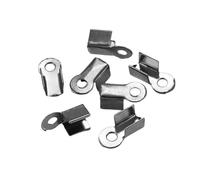 Pack of 200 Cord End Caps for Crafting Necklace & Bracelets Project String Ribbon Leather Clip Tip for Handmade Project Craft Necklace Accessories