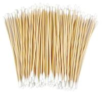 Pack of 200 Cotton Buds Long, 6 Inch Ear Sticks Bamboo, Cotton Buds Bamboo with Double Round Thick Tips for Cleaning, Eyebrows, Make-up, Beauty