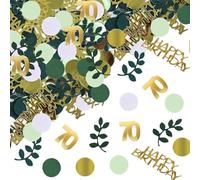 Pack of 200 Green & Gold 70th Birthday Confetti Table Decoration Confetti & Party Supplies for Women & Men, 70th Anniversary Festive Decorations Ideal for Birthday Parties