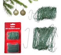 Pack of 200 Green Hanging Hooks for Christmas Decorations, Tree Baubles Metal Hooks for Christmas Tree Home Kitchen Party Decorations, Assorted Sizes