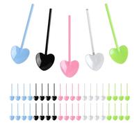 Pack of 200 Heart-Shaped Ice Cream Spoons, Reusable Mini Colourful Plastic Spoon Set, Small Plastic Heart Shape Dessert Spoons, Biodegradable Dessert Spoon for Ice Cream, Cake, Jelly, Yoghurt Mousse