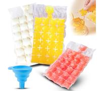 Pack of 200 Ice Cube Bags, Darryy Ice Cube Bags, Ice Ball Bags, Up to 4800 Ice Cubes, Practical Ice Bags, Ice Moulds for Water, Drinks, Cocktails, Juices and Other Ice Cubes (Pack of 200)